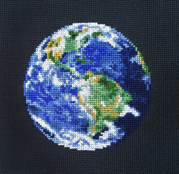 Download Earth Cross Stitch Pattern PDF Planet Solar System