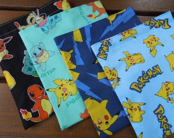 Reusable sandwich bag and/or reusable snack bag - Reuse sandwich bag -Reusable snack bag-Pick your favorite Pokemon/Pikachu