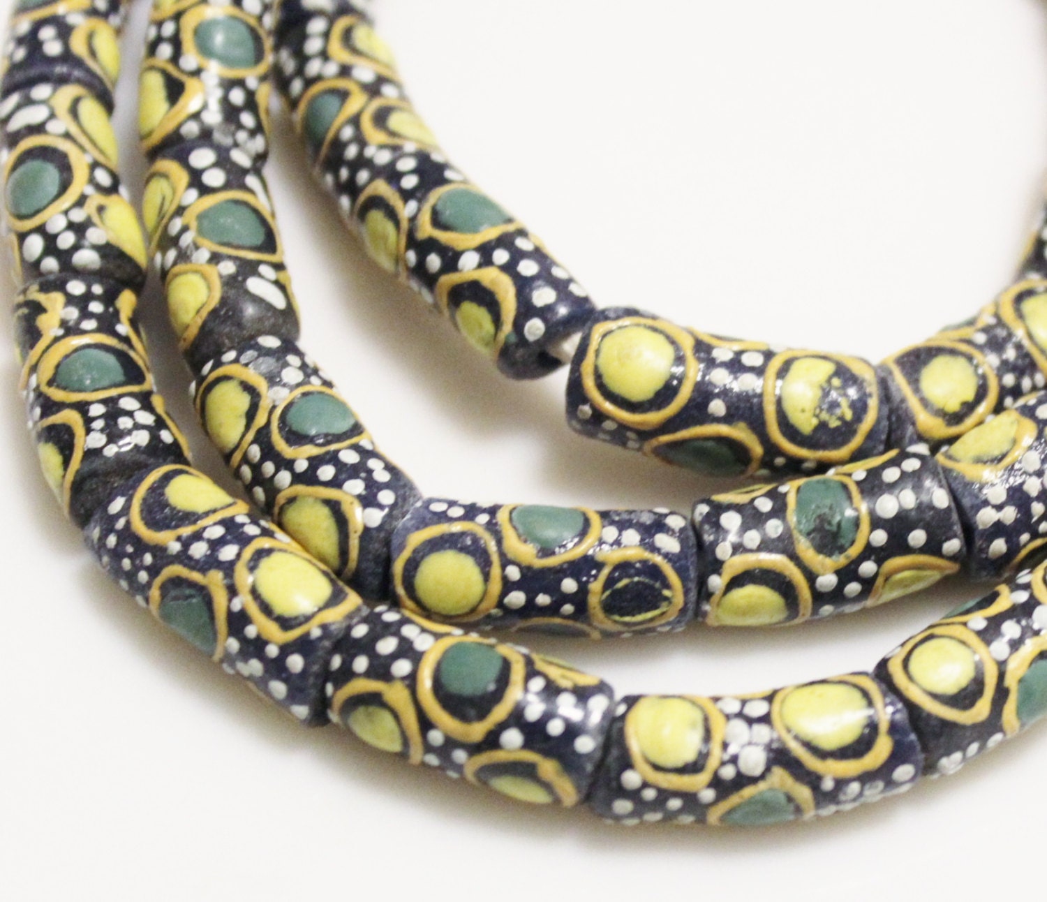 Unique African Glass Beads 12 Recycled Krobo Beads Ethnic