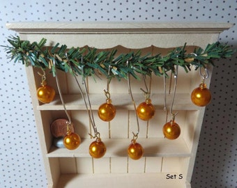Christmas Tree ornaments - Set S (1:12 scale / Dollhouse miniature)