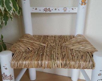 Chair straw decorated hand