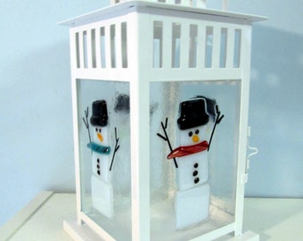 Happy Snowmen Lantern