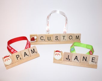 Custom Christmas Ornaments, Personalized ornament, Custom ornament, Scrabble, Scrabble Ornament, Christmas Ornament, Child gift, Grandparent