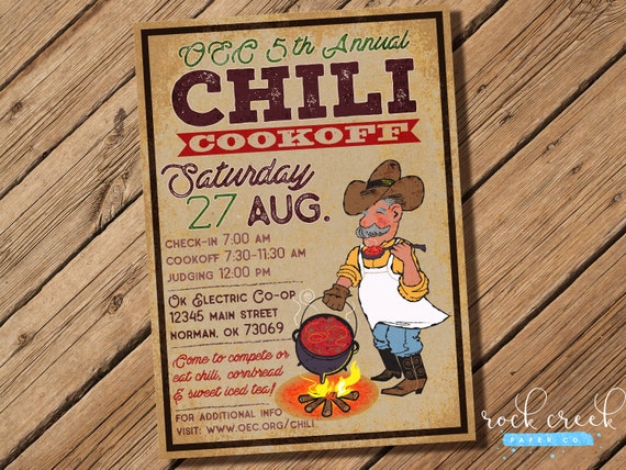 request invitation letter Cookoff Competition Chili Chuckwagon Invitation Chili Cook