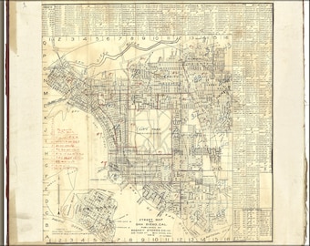 Poster, Many Sizes Available; Street Map Of San Diego, California 1911