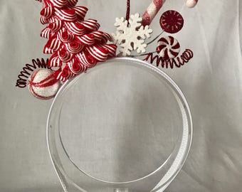 Peppermint Christmas headband, Christmas headband adult, whoville headband, tacky Christmas headband, Christmas hair accessories,