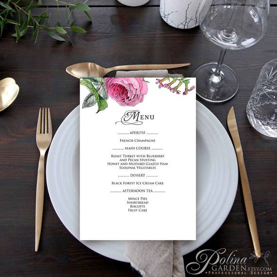 menu cards for dinner party