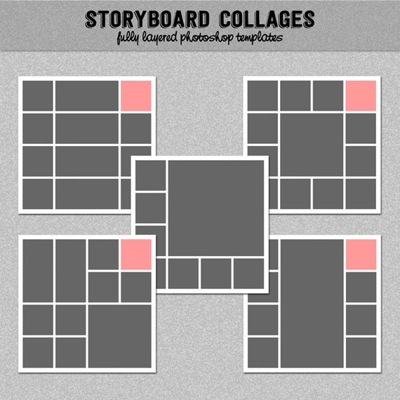 5 Photo Storyboard Templates Set 1 Instant Download Photo
