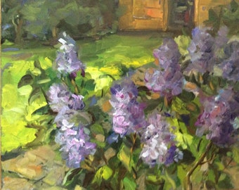 Lilacs Painting Original Oil Floral Painting 8 x 10”