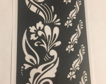 1 Reusable Henna Tattoo Stencil Temporary Tattoo #S233 FREE SHIP !!
