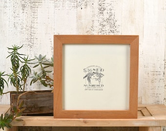 8x8 Square Picture Frame in 1x1 Flat Style with Natural Alder Finish - In Stock Same Day Shipping - 8 x 8 Photo Frame Rustic
