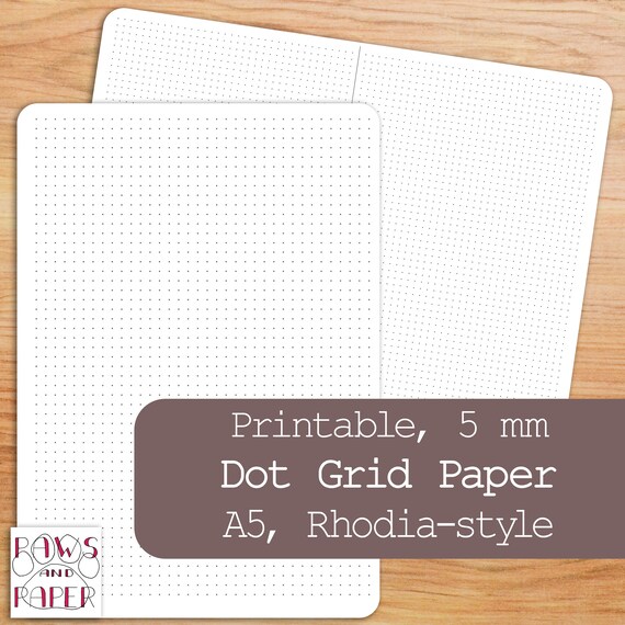 printable dot grid paper a5 planner insert rhodia style 5mm
