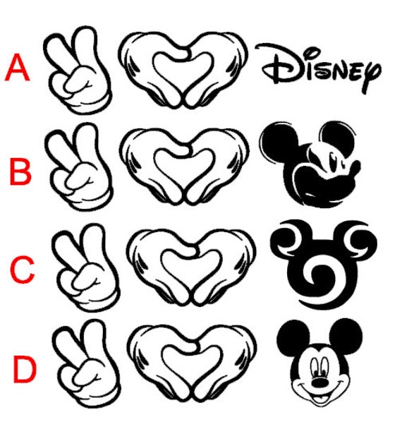 Download Peace Love and Mickey Disney Inspired Vinyl Car Decal