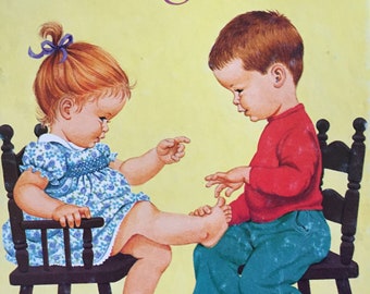 Counting Rhymes Vintage Children's Book Little Golden Book Summer Reading Gift Five for Ten