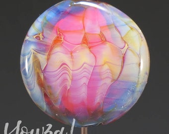1.25" Lentil Glass Lampwork Bead