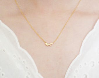 Fox Necklace Animal Pendant Silver/ Gold Plated Small Necklace For Women/ Girls Jewelry