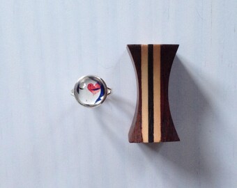 Cabochon 12mm glass "Queen of hearts"