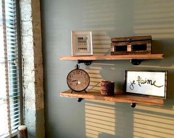 floating wood shelves rustic deep shelf inches farmhouse shelving