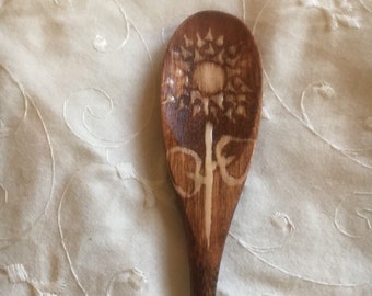 Sunflower decorative wooden spoon