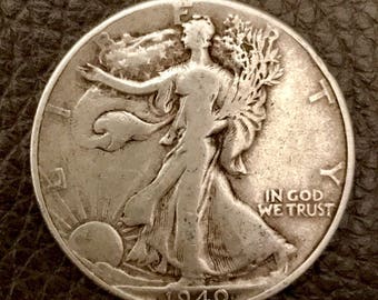 1940 Walking Liberty Silver Half Dollar 90% Silver. #W005