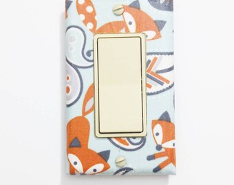 Paisley Fox light switch cover - Fox nursery decor