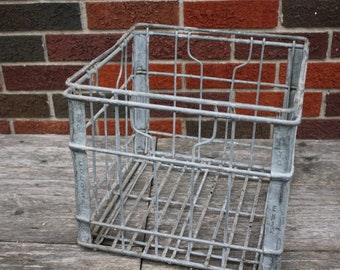 Vintage Metal Milk Bottle Crate - item #2893