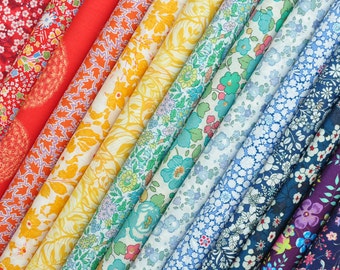 14 LIBERTY fabric Tana Lawn 5" x 5" Patchwork pieces 'Rainbow''- Liberty London, Liberty quilt, Liberty patchwork, Liberty Tana Lawn