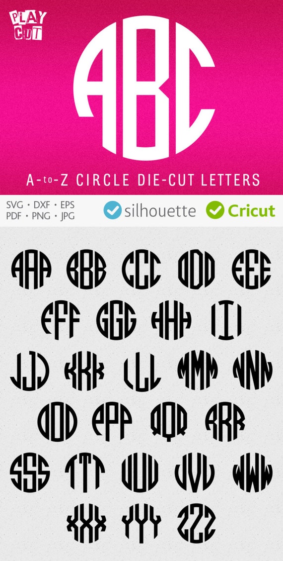 Download Circle Monogram Font Svg Round Initials Svg Circle Alphabet