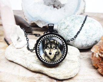 Tribal Wolf necklace spirit guide necklace white wolf totem amulet teenwolf necklace wolf pendant grey wolf necklace direwolf necklace