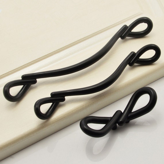 Bow Knot Unique Knobs Black Dresser Drawer Pulls Knob