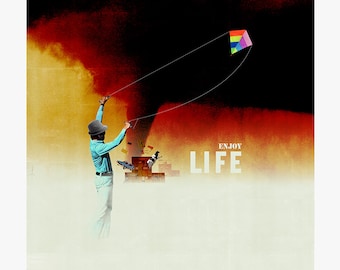 Enjoy life 5 - collage - mixed media - vintage - 29,7 x 29,7 cm