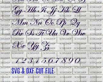Script Font svg cut file, 1, Fancy, Silhouette File, Cut File, SVG, Alphabet, DIY, Print, Calligraphy font, Design Space, Digital download