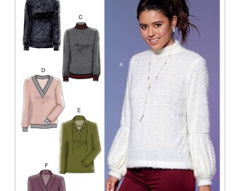 McCall's Pattern M7660 Misses' Tops with Neck and Sleeve Variations