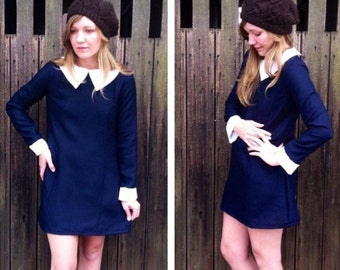 Peter Pan Collar Shift Dress /// Suzy Bishop /// Wednesday Addams Halloween Costume ///
