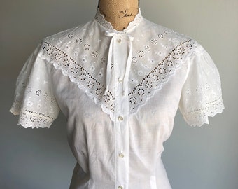 Vintage 1950s Eyelet Blouse