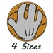 Mickey mouse Hand Basketball embroidery design. 4 Sizes.
