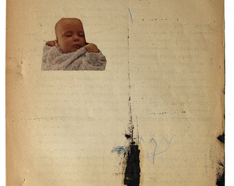 Title:Phonic 10, mixed media collage, 2017, cm. 29x31, on vintage paper from Phonic serie