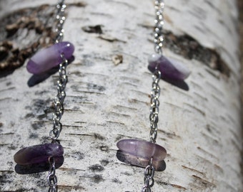 SALE*** (originally 20-)*** Purple quartz and purple beaded necklace