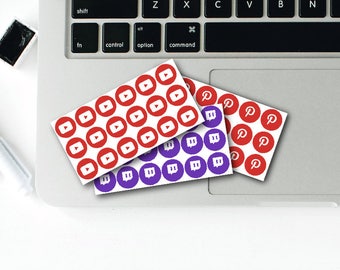 54 Social Media Planner Stickers! Including Pinterest, Twitch, and YouTube. Great for planning and journaling!