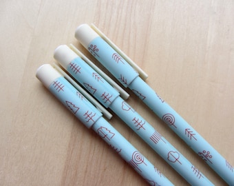 Nordic Tree Gel Pen, .38 mm Kawaii Gel Pen Black Ink, Doodle Art Gel Pen, Tree Planner Journal Writing Pen, Nature Tree Theme Gel Pen