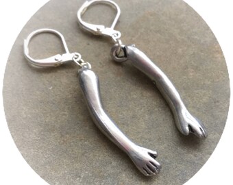 Doll Arm earrings, hands, Doll parts, cute and creepy earrings