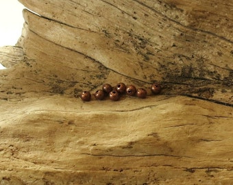 Copper Beads - Genuine Copper - Rondelles - 4mm Beads - Antiqued Finish - 100 Pieces