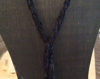 Handknit fringed scarf