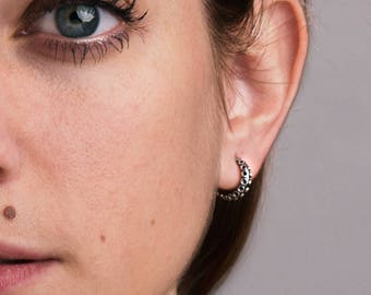 Octopus Hoop Earrings Boho Sterling Silver Huggie Earrings Modern Fashion Jewelry - MHP001