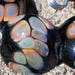 Handmade Glass Lampwork Beads, Black/Raku Lentil