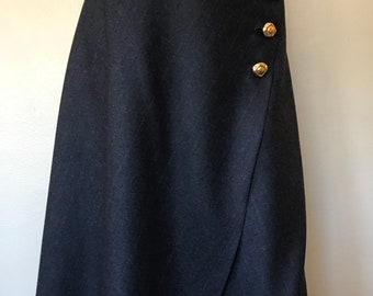 Indigo Pinstripe Maxi Wrap Skirt
