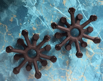 MCM Pair Atomic Spider Taper Candlestick Holders Japan