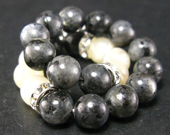 Labradorite and Moonstone Bracelet - 8mm