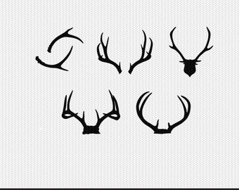 deer antlers svg dxf jpeg png file instant download stencil silhouette cameo cricut downloads clip art commercial use