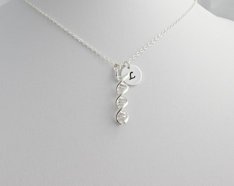 Personalised DNA Strand Necklace, Double Helix, DNA Jewellery, Science Jewellery, Chemistry Necklace, Biology, UK Seller, Genetics Necklace